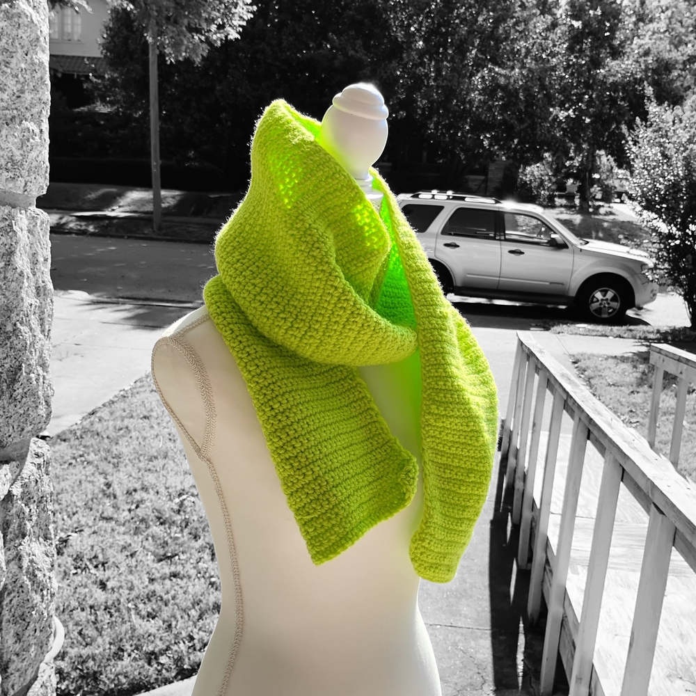 Bright Green Knit Scarf